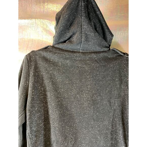 Fox Racing Button Up Hooded Sweatshirt Womens L Charcoal Grey Sport Distressed - Picture 3 of 12